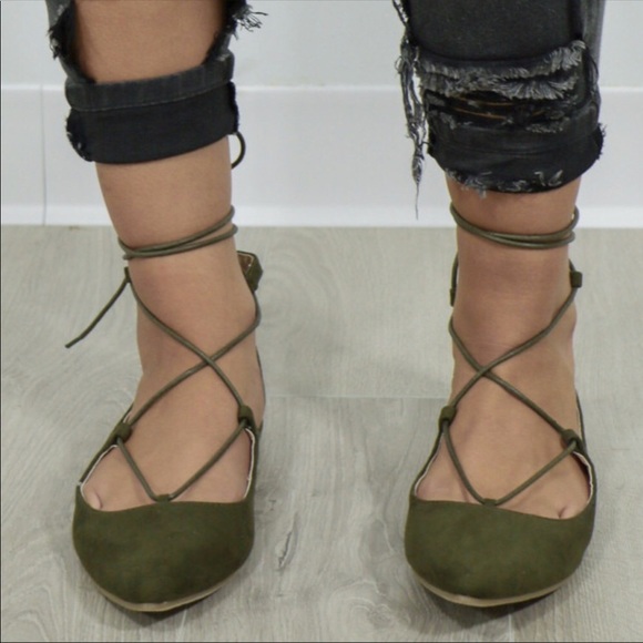 Lace Up Ballet Flats - Picture 4 of 6